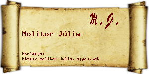 Molitor Júlia névjegykártya