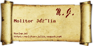 Molitor Júlia névjegykártya